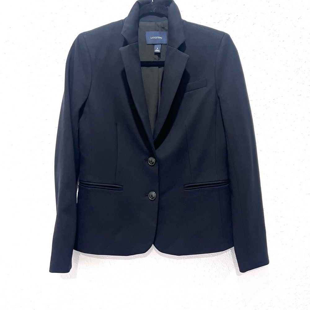 Lands' End Women's Classic tailored Black‎ Suit Jacket 4